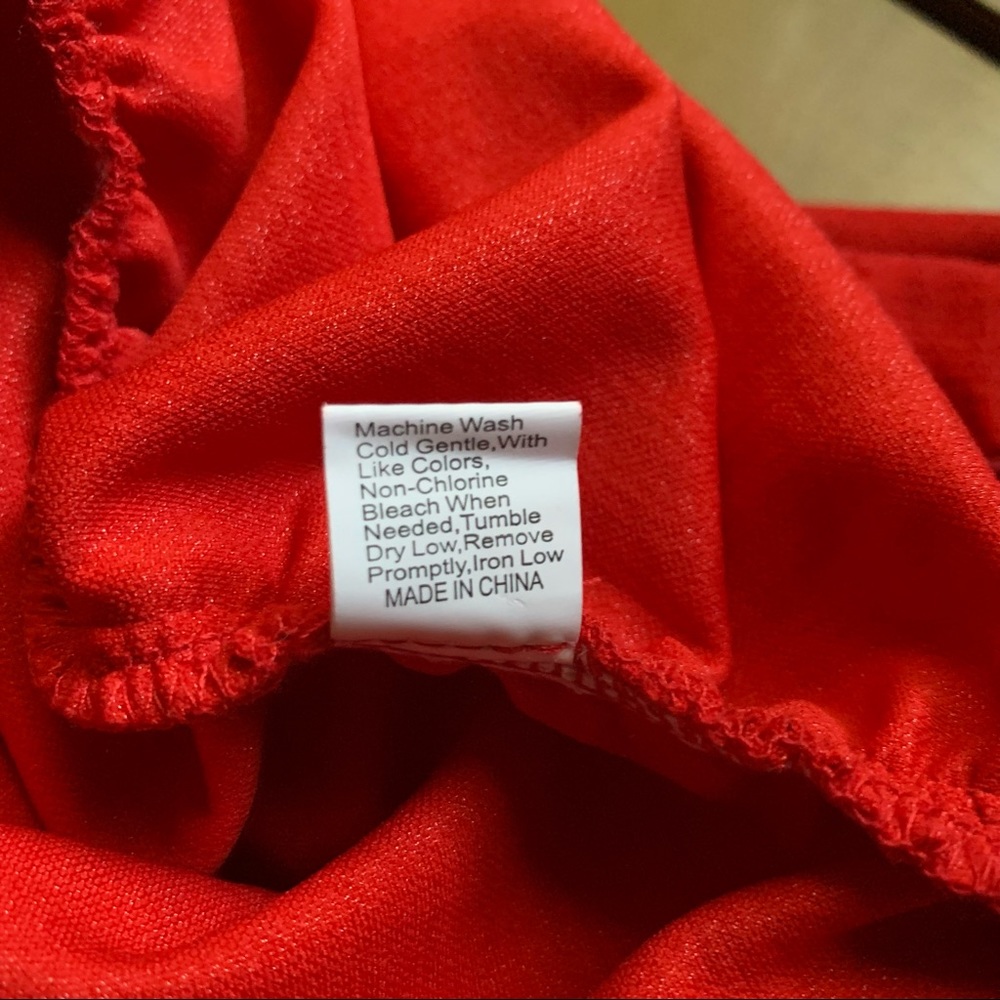LEASROSE Red Short Sleeve Pleated Above Knee All Season Women’s Dress  XL - Picture 9 of 9